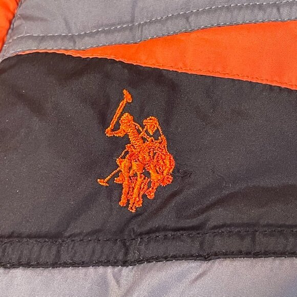 U.S. Polo Association Boys Winter Coat- Gray and Orange Polo Coat/Jacket Size 2T - Picture 8 of 9